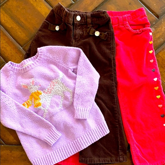 Girls 2 pants & 1 sweater 3T Cat&Jack/Gymboree - Picture 1 of 14
